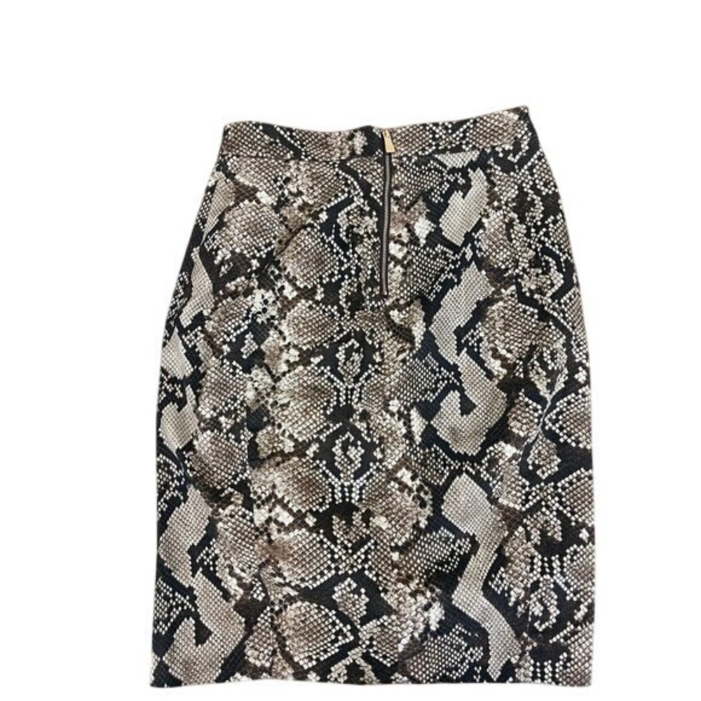 Altuzarra Snakeskin Print Pencil Skirt Brown Tan Size 6 Front Slit - Picture 2 of 10